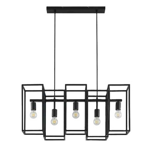 5 Light Linear Pendant Farmhouse Chandelier Dining Room Lighting Fixtures Hanging Kitchen Island Pendant Lights Black Wholesale