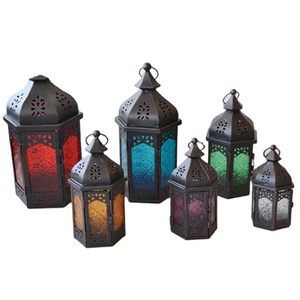 Hanging Moroccan Metal Lantern Embossed Glass Lamp with t-Light Candle 2023 Factory Wholesale Cheap Price Manufacturer In India