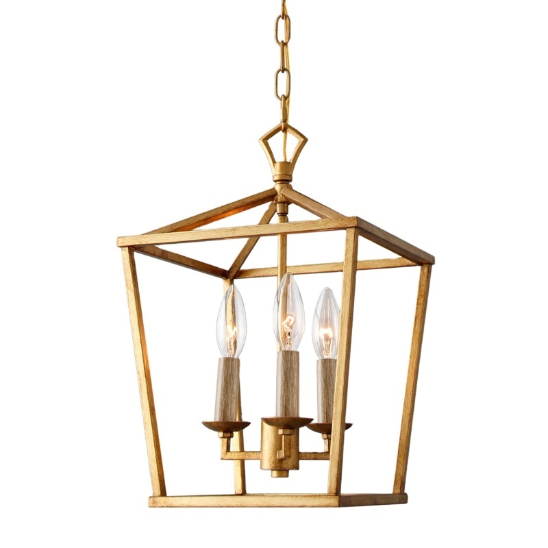 Lantern Pendant Lighting Gold Lantern Chandelier Vintage 3-light Metal Cage Pendant light Fixture For Christmas Wholesale 2023