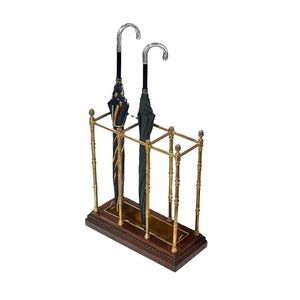 Brass Metal Umbrella Stand 3 Compartment Display Holder Rack Umbrella Stand Made in India Export Quality Bulk Quantity Handmade