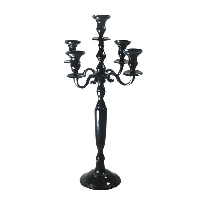 Black Crystal Candelabra, 5 Arm Candelabra Ornate Candle Holder Gothic Home Decor Victorian Halloween Decor Wholesale Price