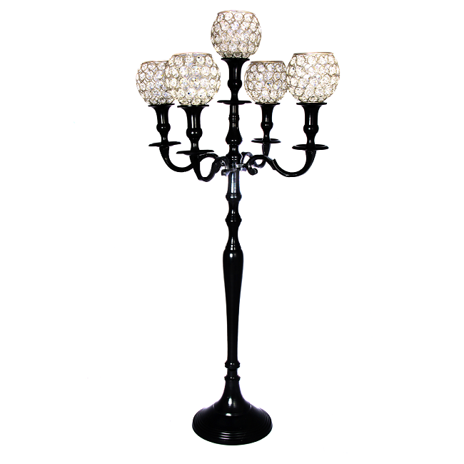 Elegant Design Crystal Diamond Candelabra Unique Style 5 Arms Candle Holder For Wedding Party Decoration Christmas Party 2023