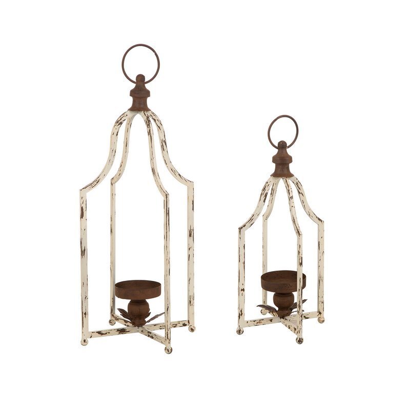 Elegant Metal Galvanized Lantern - Set of 2 Galvanized Metal Bucket Lanterns Brings Farmhouse Manufacturer Wholesale Best Gift