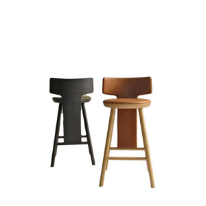 Set of 2 Quality Handmade Solid Wood Brown Bar Stool Modern Luxury Design Hot Selling High Counter Chair Bar Chair Wholesale