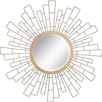 Gold Geometric Metal Sunburst Hanging Mirror for Wall Modern Boho Decor for the Living Room Bathroom Bedroom and Entryway 2023