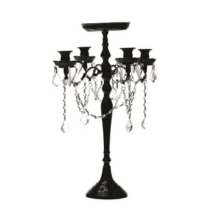 Black Crystal Candelabra, 5 Arm Candelabra Ornate Candle Holder Gothic Home Decor Victorian Halloween Decor Wholesale Price