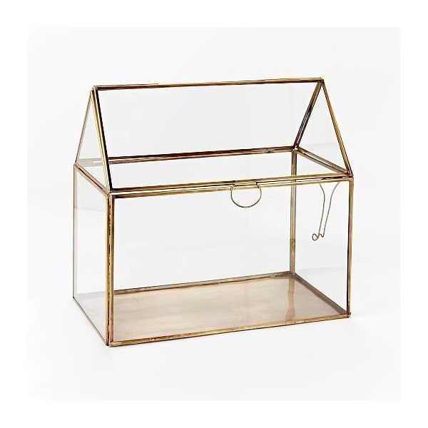 Glass Dust free Holder Dispenser for Cotton Ball Antique Decorative Box with Compartments for Pad Swab Tips Makeup Jewelry Box