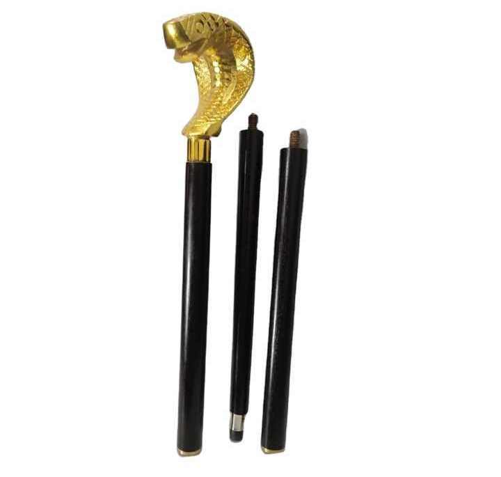 Antique Cobra Head Handle Cane Walking Cane Wooden Walking Stick Brass Derby Handle Designer Handle Cane Walking Stick 2023