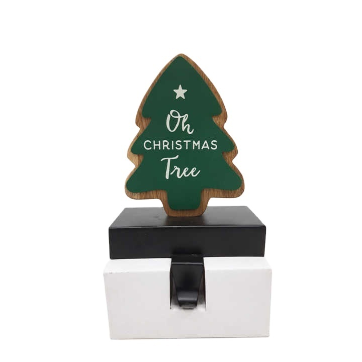 Christmas Tree on Stand Aluminum and Iron Tree Shape Stoking Holder Green Color Fabulous Stocking Holder for Festival Wholesale