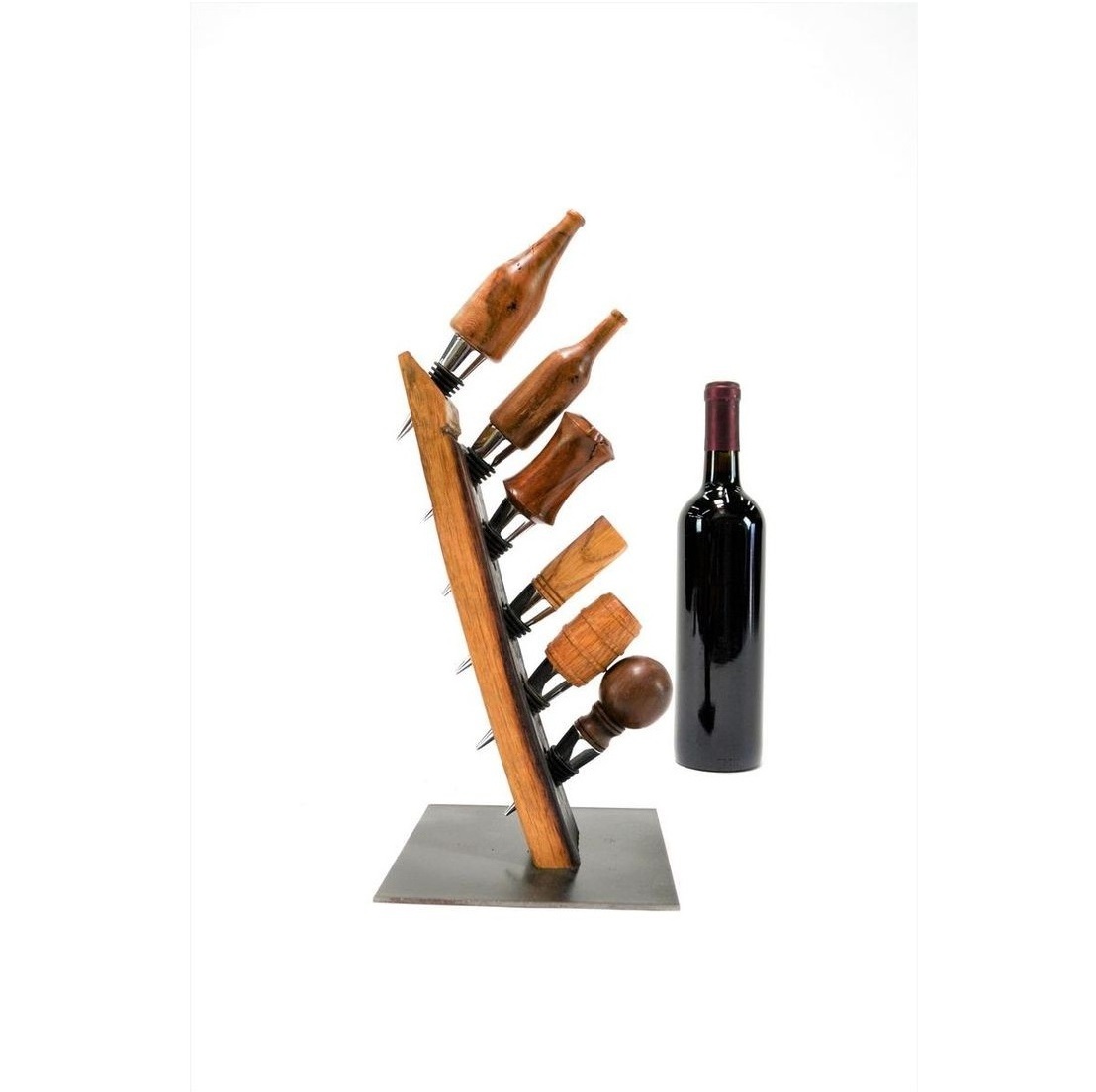 Wooden Wine Bottle Stopper Display With Stand Multi Design Wooden Shape Amazon Top Seller Wine Accessories Mini Vacuum Stopper