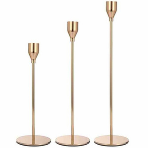 Candlestick Holders Bulk Tall Candle Holder Set of 3 for Long Candles Candelabra Fits 3/4 Inches Pillar Led Candles 2023