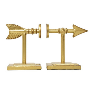 Cast Iron Metal Arrow Bookends Gold Straight Shot Bookends Union Rustic Finished Cheap Rate Best Quality Handmade Manufacturer