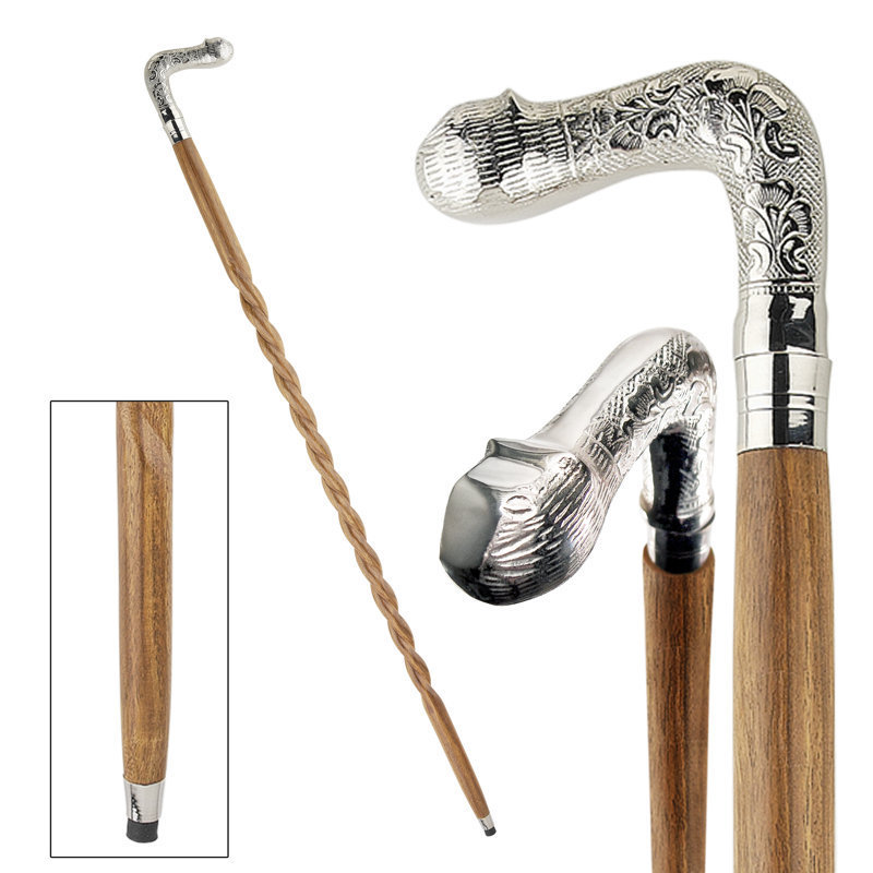 Antique Cobra Head Handle Cane Walking Cane Wooden Walking Stick Brass Derby Handle Designer Handle Cane Walking Stick 2023