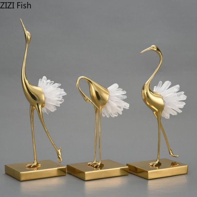 Golden Abstract Figurines Nordic Decorative Statues Office Decorative Figurines Gold Shelf Modern Art Home Decor Wholesale