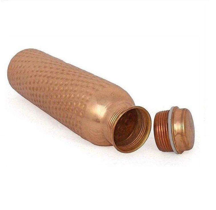 Pure Copper High Quality Hammers Style Bottle For Storage Water 1000 ml Bottle Ayurveda Benefits Copper Water Bottle Wholesale