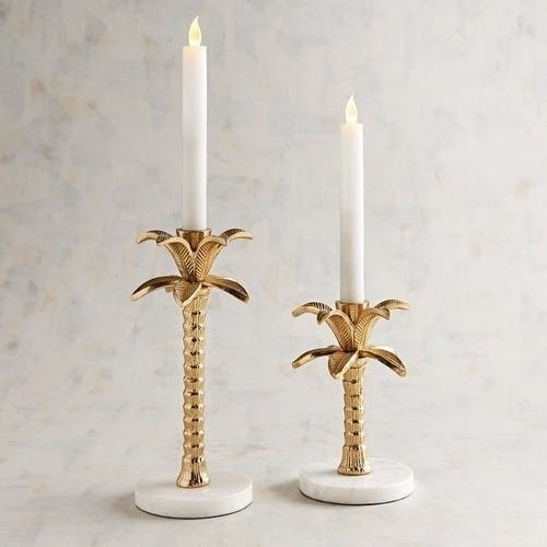 Contemporary Gold Metal Set of 2 Candle Holders Iron Tabletop Tealight Holder Set Direct Factory Price Wholesaler Made In India