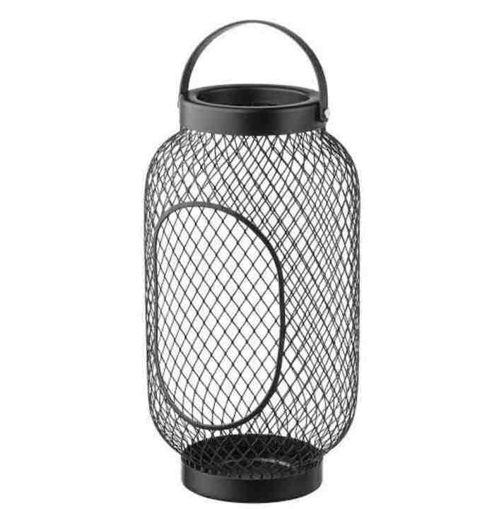 Black Wire Mesh Lantern 11.8-inch Tall Black Metal Mesh Lantern Antique Metal Candle Lantern for Indoor and Outdoor Garden 2023