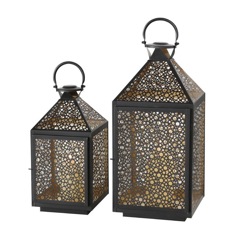 Elegant Metal Galvanized Lantern - Set of 2 Galvanized Metal Bucket Lanterns Brings Farmhouse Manufacturer Wholesale Best Gift