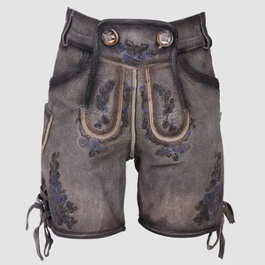 New Cow Leather Lederhosen Shorts Bavarian Costumes for Men Custom Embroidered German Style Solid pattern shorts