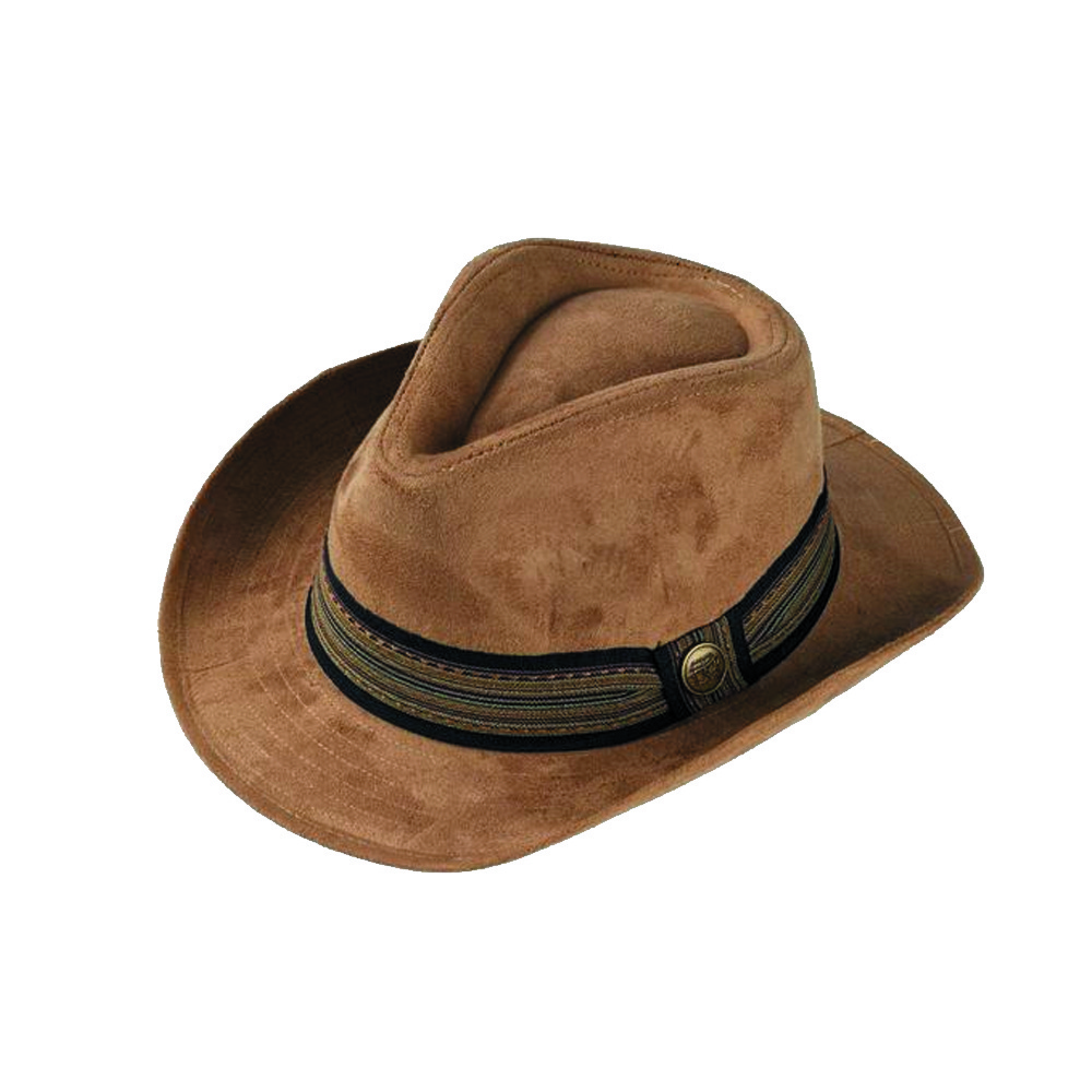 Leather Cowboy Hats Custom Vintage Style Brown Crazy Leather Outback Bush Hat Genuine Western Cowboy Hat For Men Wholesale OEM