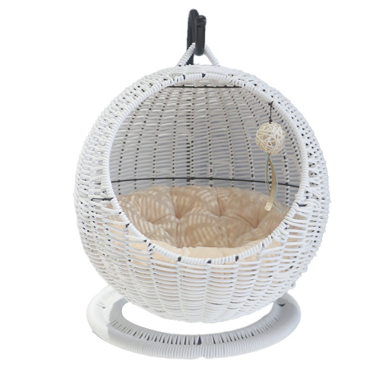 Semi-Enclosed Pet Hammock Cat Nest Round Cat Hanging Cat Bed Basket Rattan Pet hammock