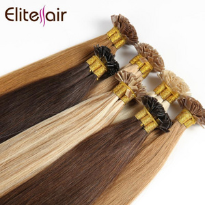 Unprocessed Virgin Cuticle Aligned Russian Keratin Pre-bonded Flat Tip Hair Extension 12 To 30Inch Great lengths Hair Extension