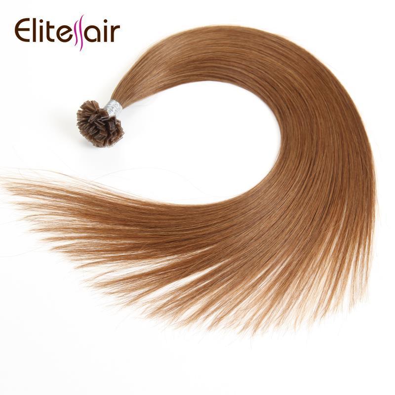 Unprocessed Virgin Cuticle Aligned Russian Keratin Pre-bonded Flat Tip Hair Extension 12 To 30Inch Great lengths Hair Extension