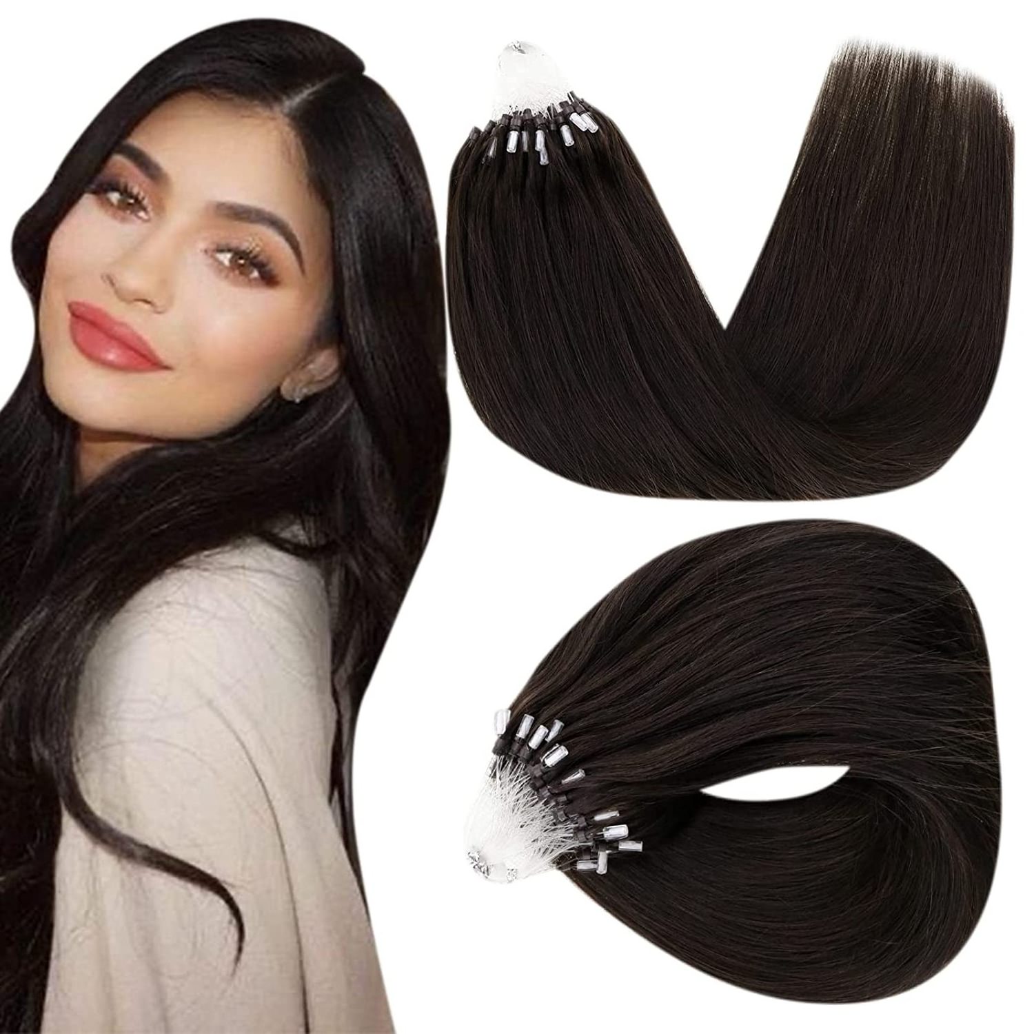 Wholesale No shedding and tangle Micro Link hair Extensions Micro Ring real human Hair Extension Micro Loop Hair Extensions