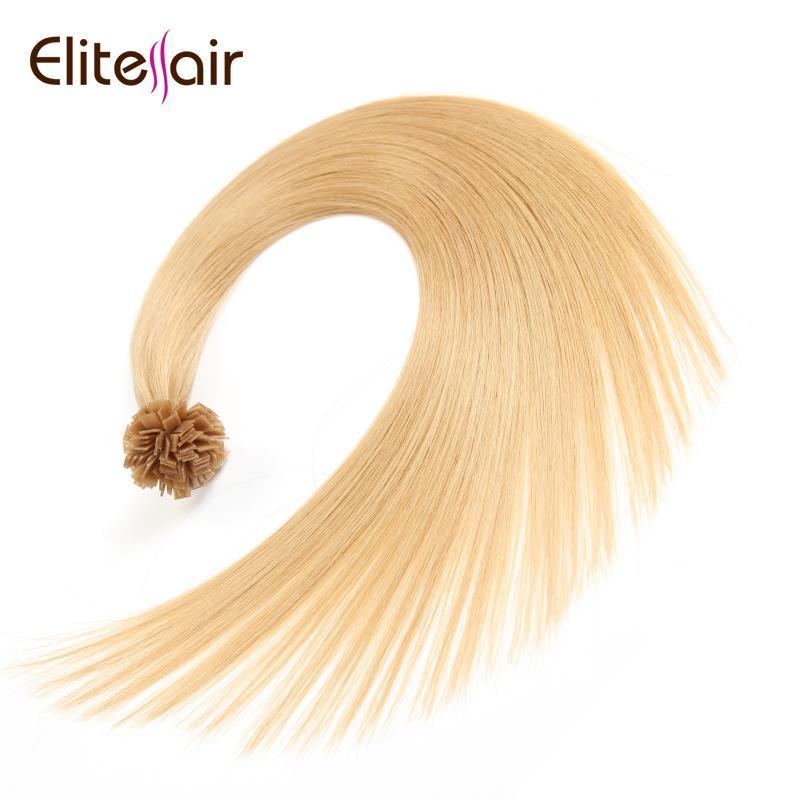 Unprocessed Virgin Cuticle Aligned Russian Keratin Pre-bonded Flat Tip Hair Extension 12 To 30Inch Great lengths Hair Extension