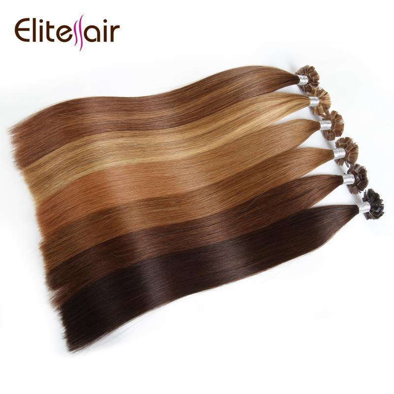 Unprocessed Virgin Cuticle Aligned Russian Keratin Pre-bonded Flat Tip Hair Extension 12 To 30Inch Great lengths Hair Extension