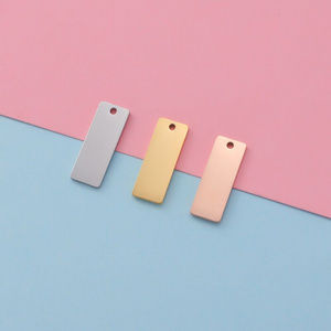 Personalized Highly Polished Stainless Steel Vertical Stamping Blank Bar Silver Rectangle Pendant Ready to Stamp Bar Blanks