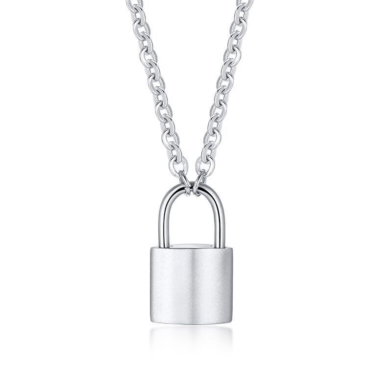 Premium Quality Ready to Ship Stainless Steel Punk Lock Hip hop Rock Gothic Style Padlock Pendant Choker Chain Necklace