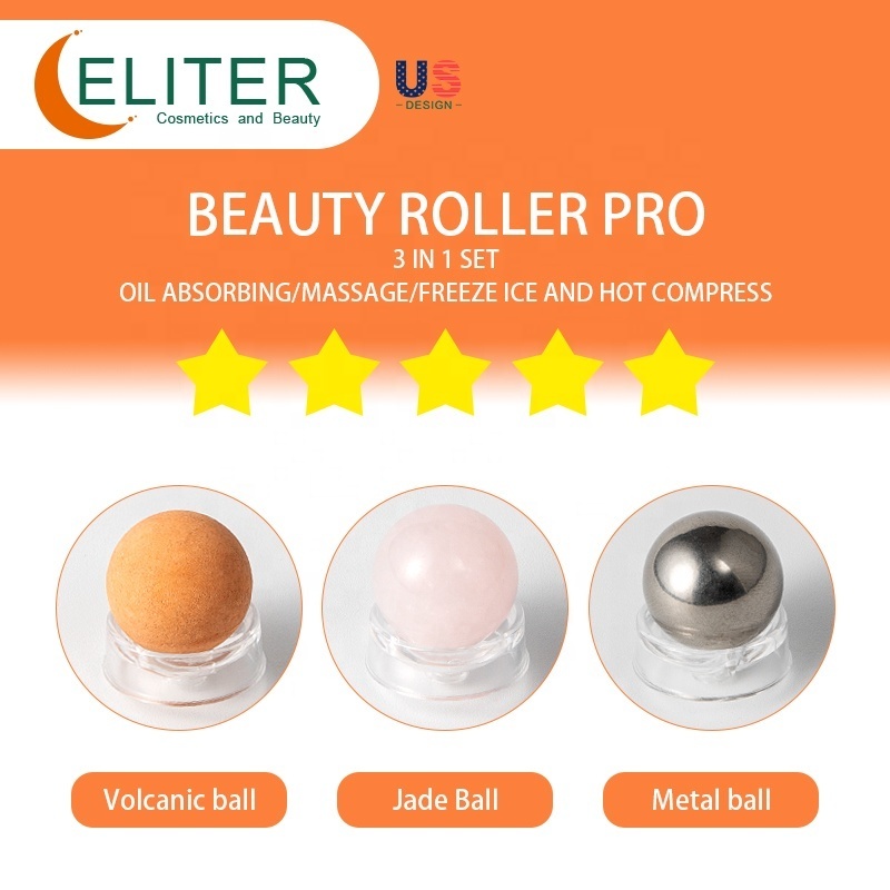 Eliter Hot Sell Face Lifting Roller Coaster Ice Cream Machine Ice Roller Gift Set Facial Massage Ice Roller