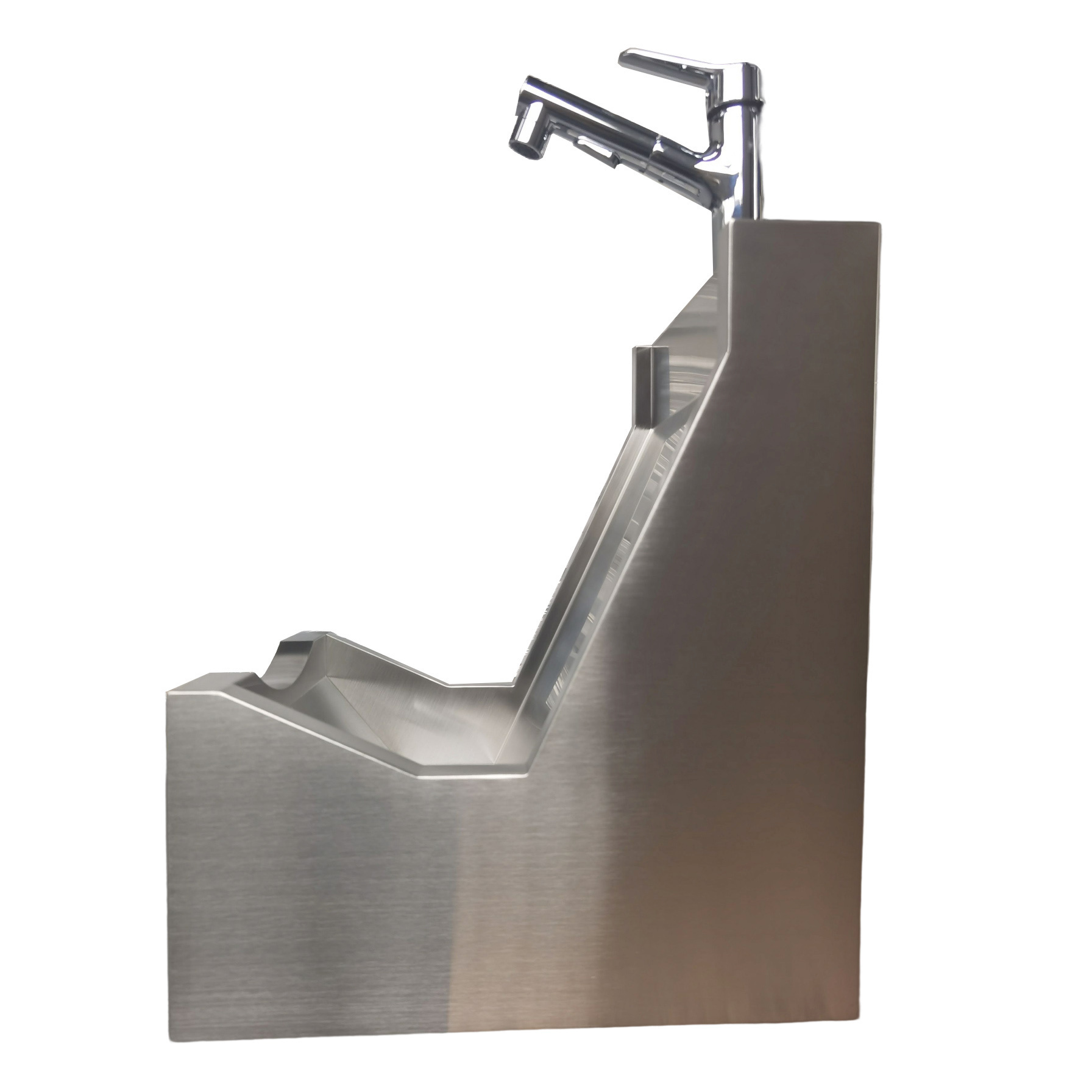 Stylish 304 Stainless Steel Brushed Muslim Wudu Washing Sink For Washing Foot