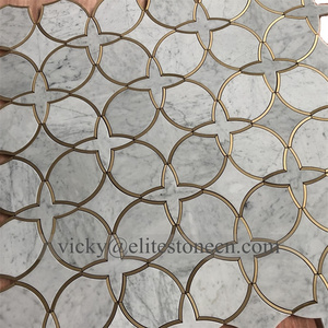 Backsplash kitchen tiles mother of pearl tile wall decorations for home brass inlay tile mosaic craft