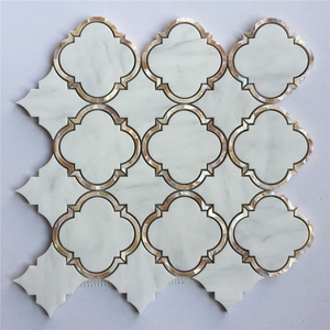 White Waterjet Lantern Premium Mosaic Tile Backsplash