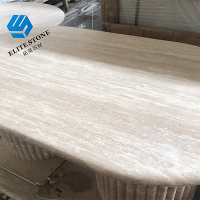 Travertine round table top,resin and travertine table slab,marble table travertine stone