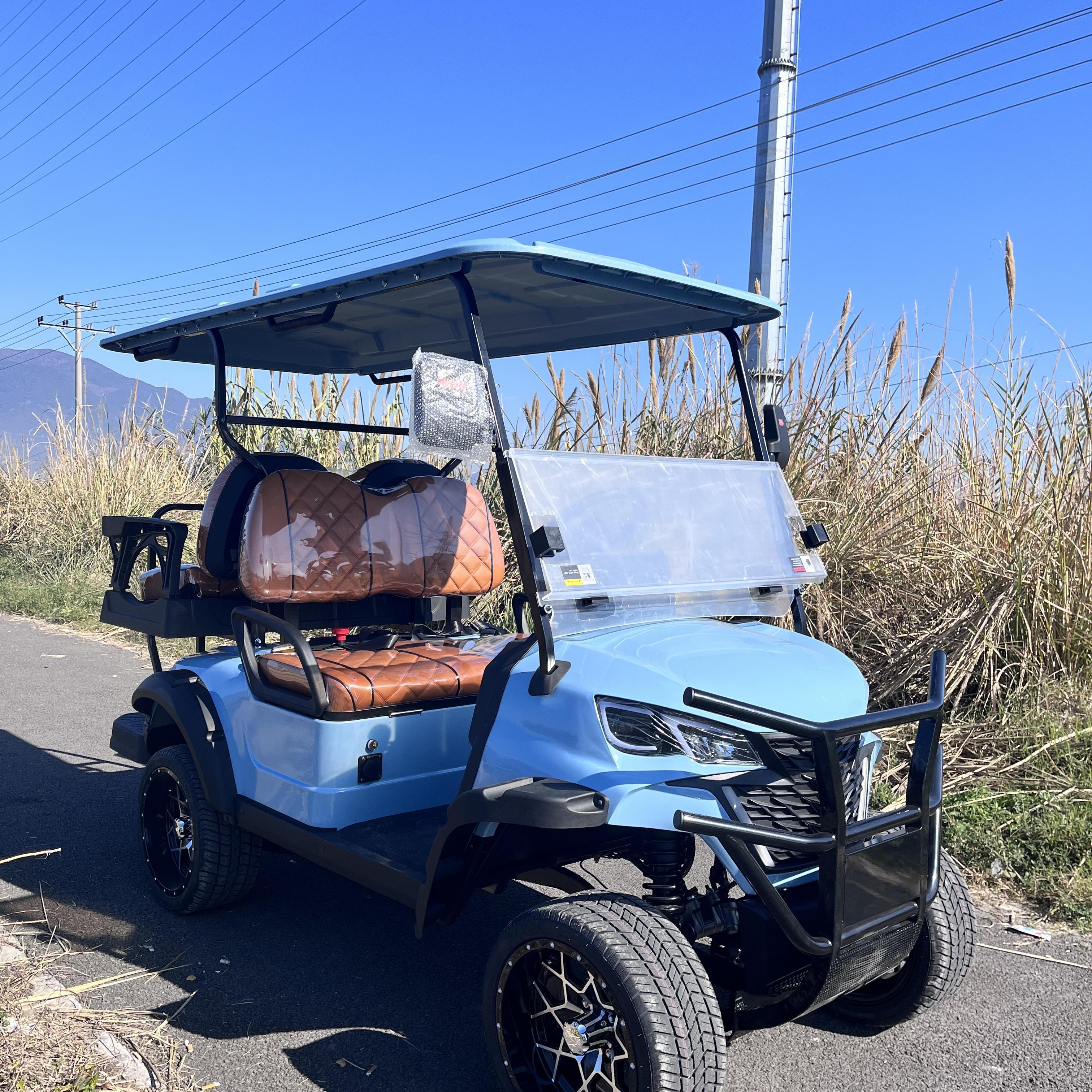 4 people golf big wheel 2+2 golf carts electric battery golf cart very cheap cart