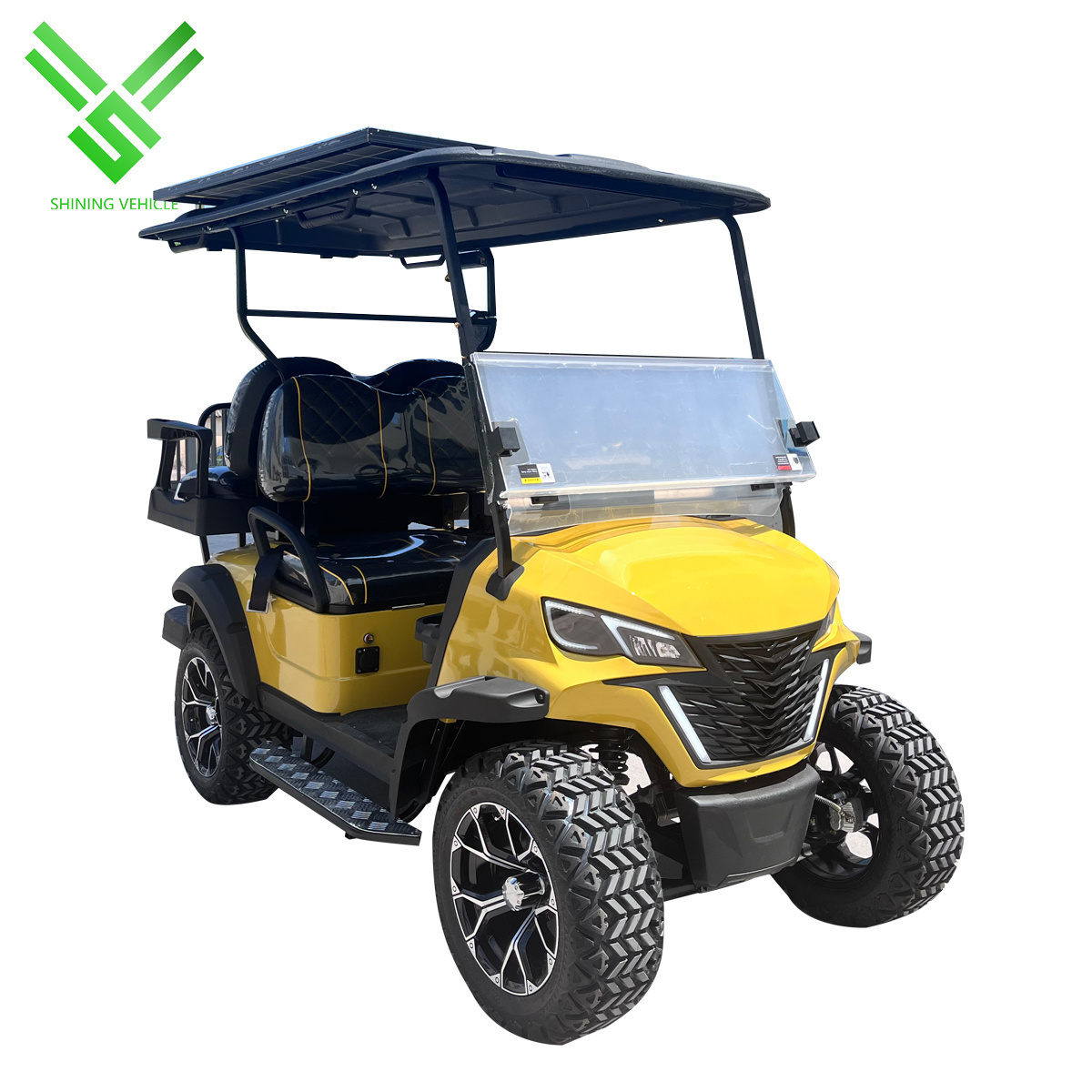 Shining chinese  48v low cheap price electric 4 seat  customized solar panel electric golf cart price sale electric golf buggy