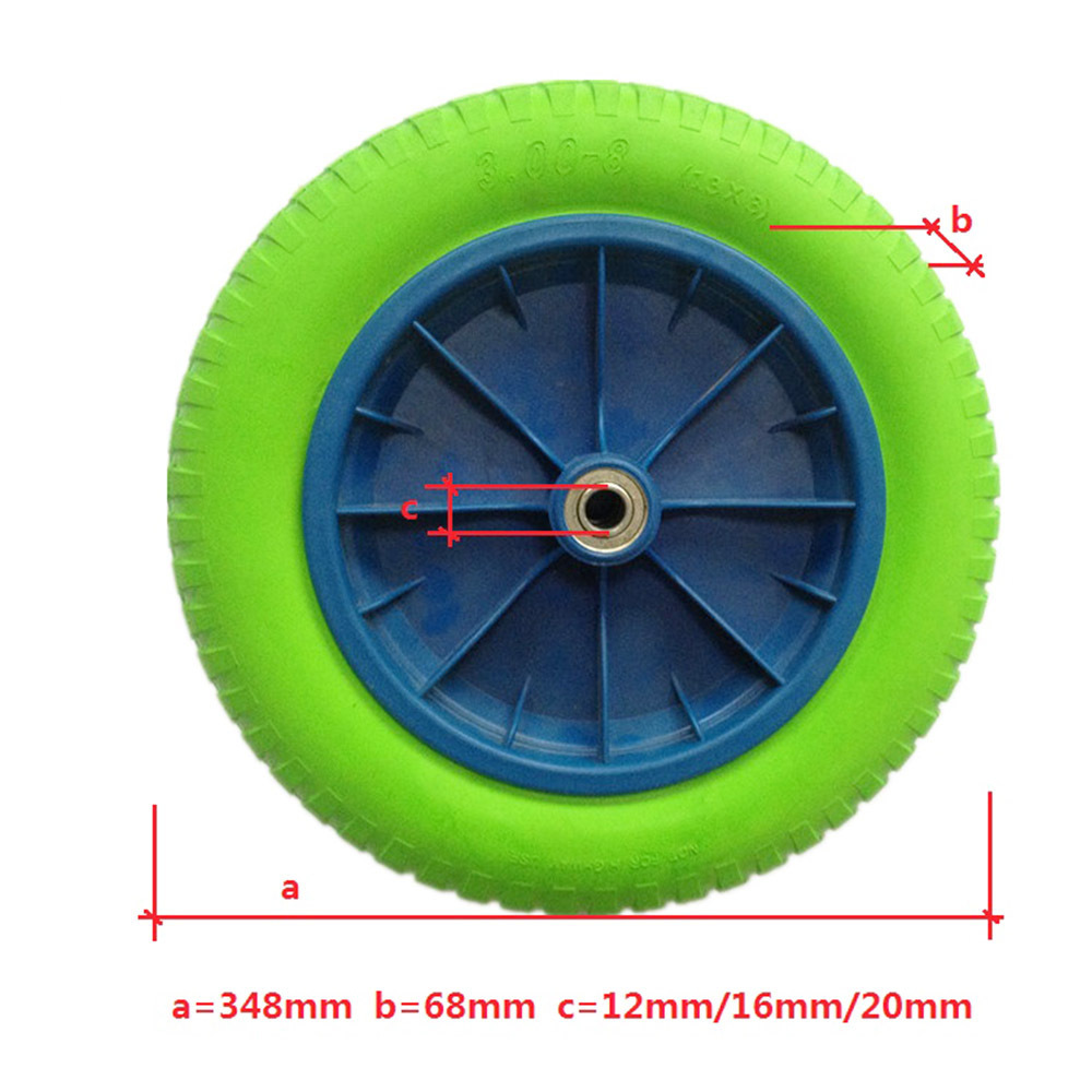 Wheelbarrow Solid Tire Wheels Steel Rubber Light Green  PU Foam Wheel For Wheelbarrows 3.00-8-3