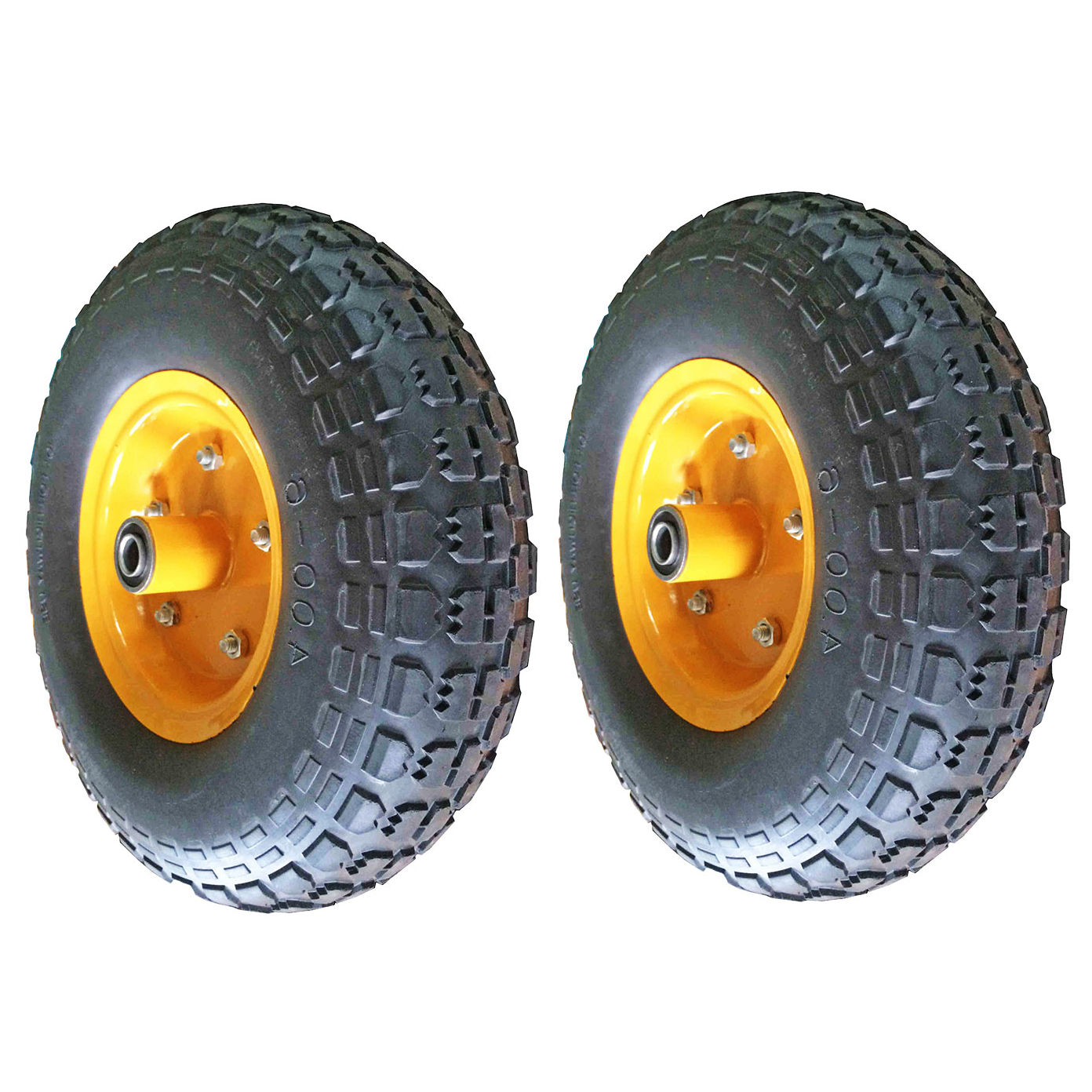 Standard Solid Wheels POLYURETHANE Steel Lawn Cart Yard Cart Garden Cart Wheelbarrow Trolley Dolly Tire Wheel