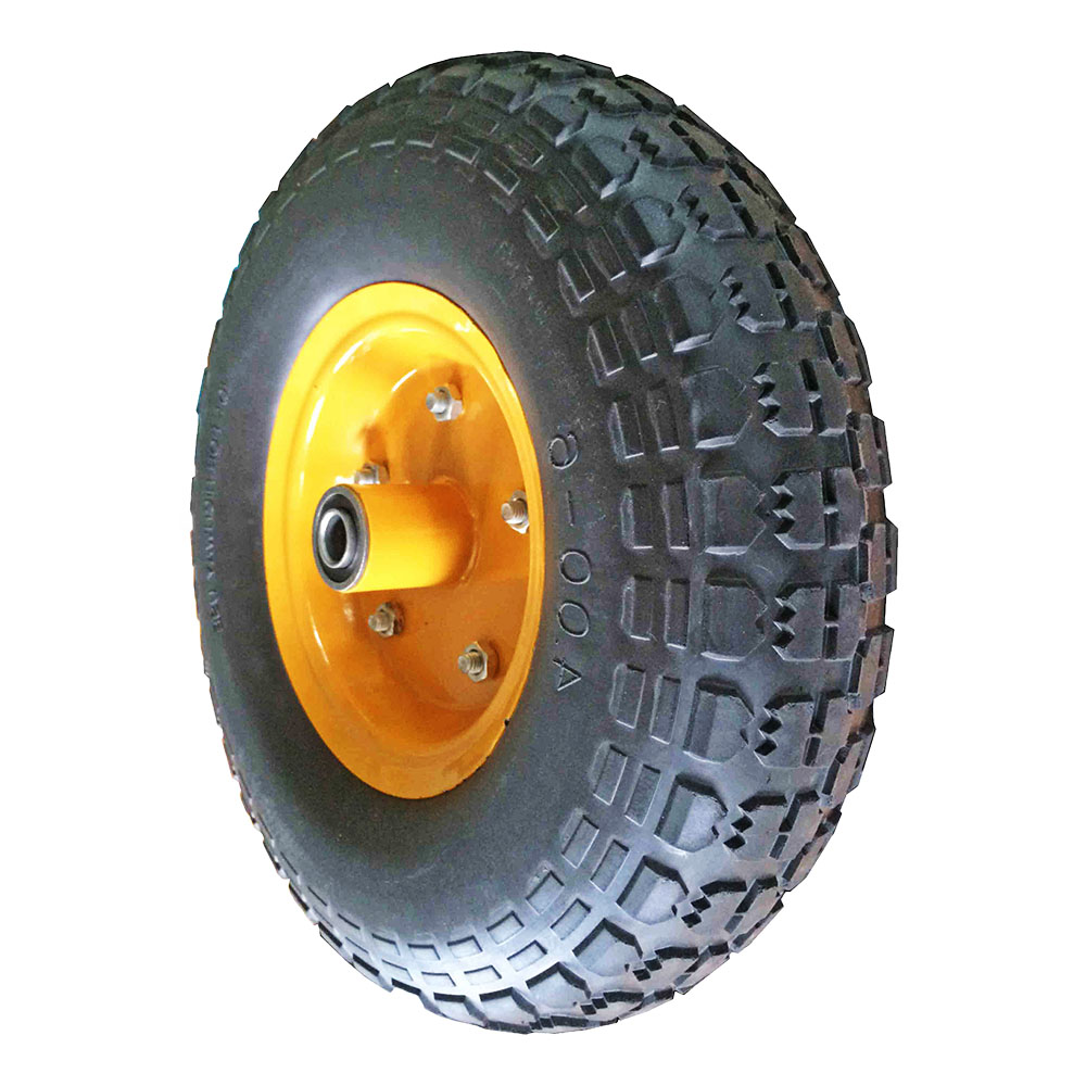 Standard Solid Wheels POLYURETHANE Steel Lawn Cart Yard Cart Garden Cart Wheelbarrow Trolley Dolly Tire Wheel