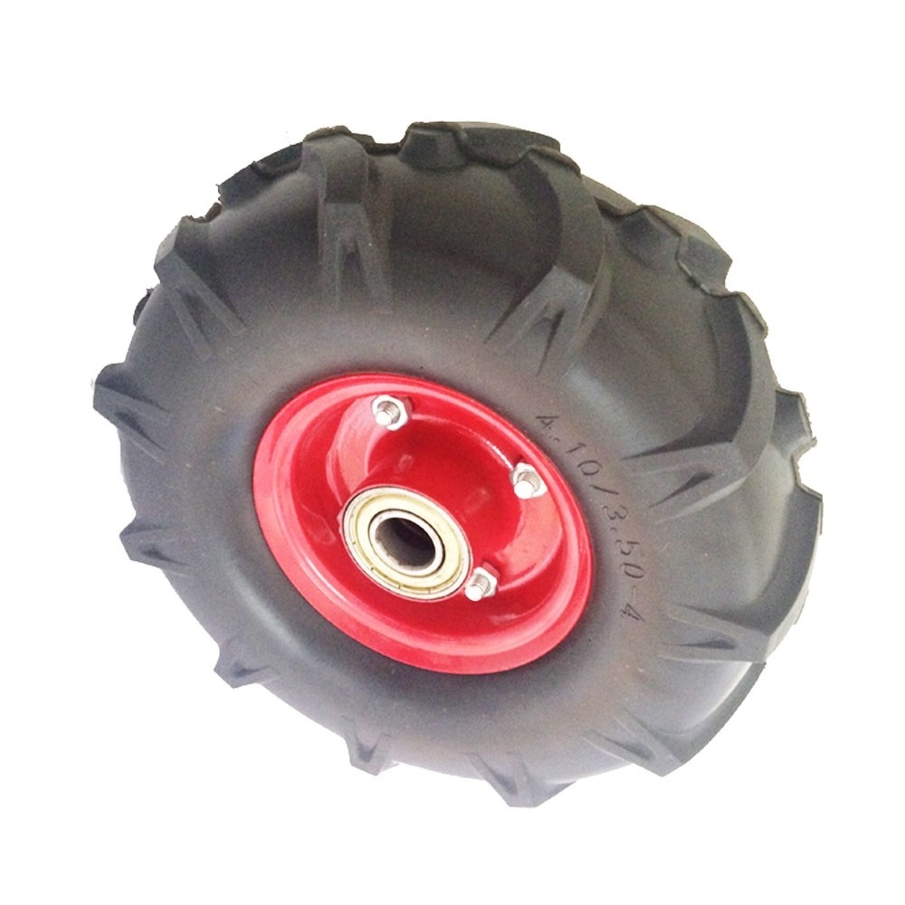 Ball Roller Bushing Bearing Steel Heavy Duty Flat Free Driving Tire Wheel For Electric Wheelbarrow Power Equipment