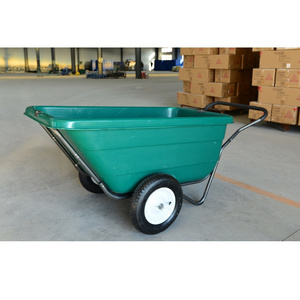 One Year Warranty Super Load Bearing Smooth Pneumatic Wheel Heavy Duty Polyethylene Bathtub TC3089 Wheelbarrow