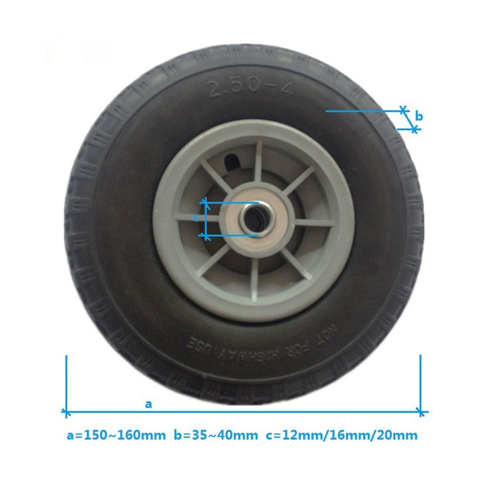 Made in Vietnam 8in 2.5-4 Flat Free Air Less Solid Replacement Utility Tire Wheel for casters hand trucks trolleys dollies wagon