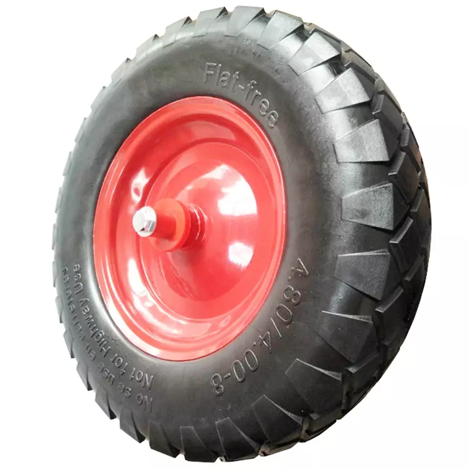 Vietnam 4in Width Steel Free Utility Wheelbarrow Tire Wheel With Axle For Lawn Yard Garden Cart Trailer Wagon