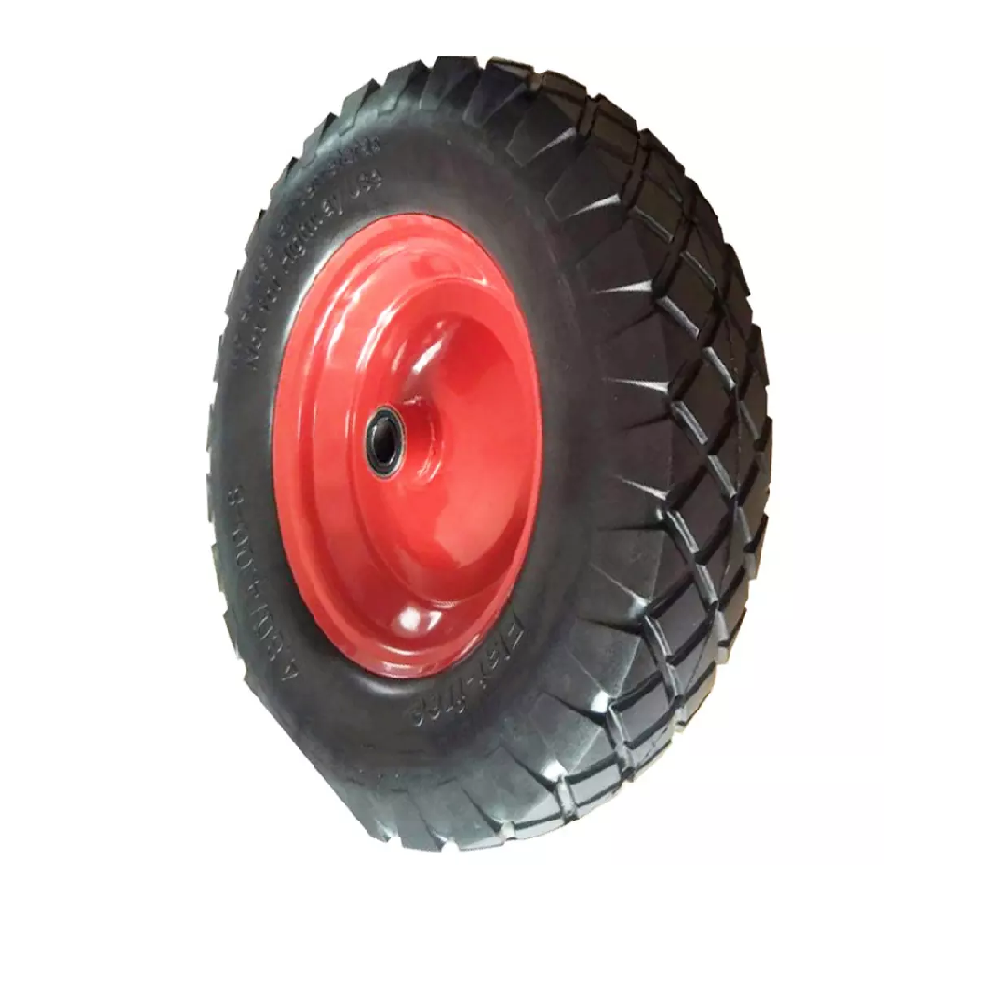 OEM Customized POLYURETHANE Puncture Free Utility Wheelbarrow Tire Wheel With Axle For Lawn Yard Garden Cart Trailer Wagon