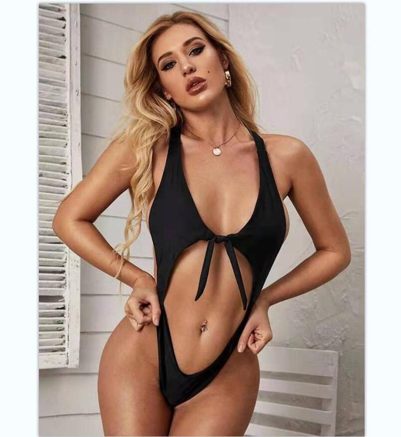 2022 women Sexy String Micro Bandeau swimwear Bikini One Piece Bathing Suit Girl Bathers