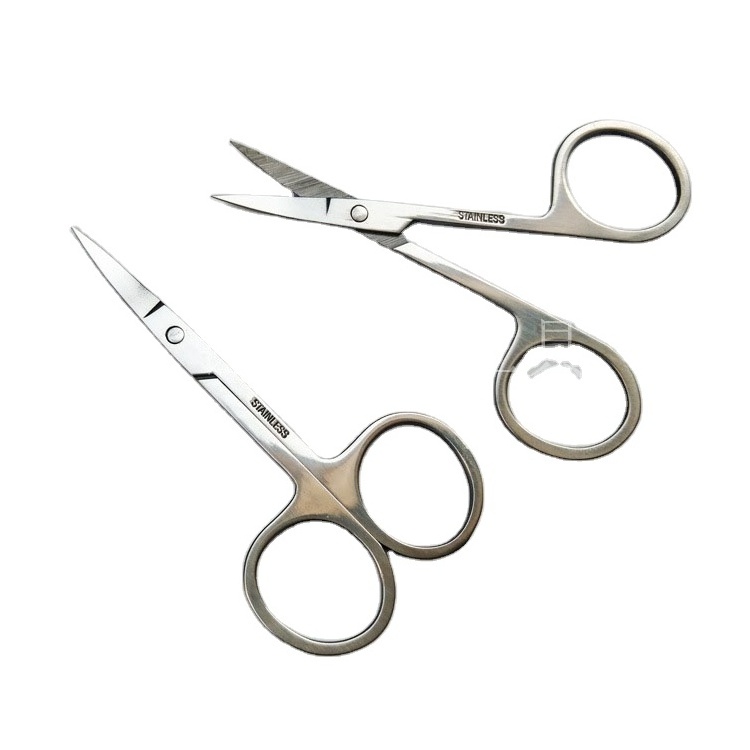 Stainless Steel Manicure Scissors Cutter Eyebrow Scissor Eyebrow Trimmer Eyebrow Eyelashes Nose Hair Scissor Nail Makeup