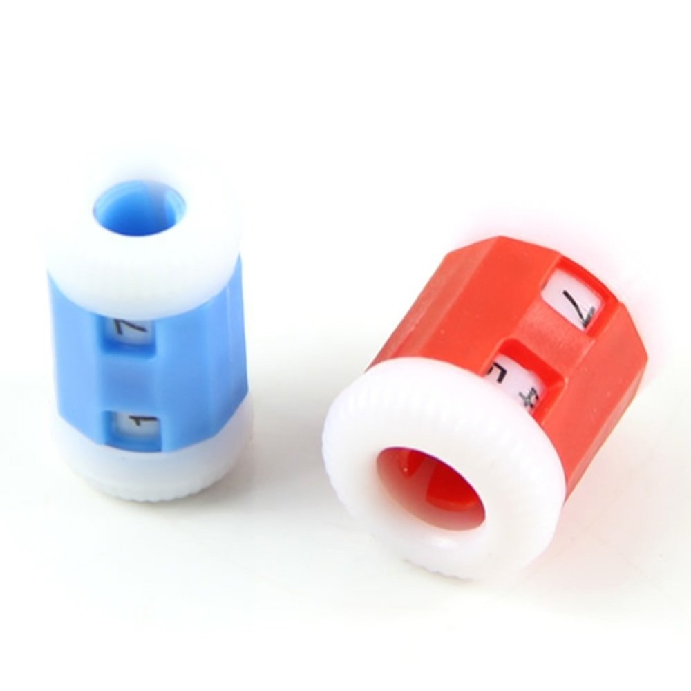 Useful Large Red +Small Blue Plastic Knit Knitting Needles Row Counter (Large 2.2 * 1.5cm+Small 2.2 * 1.2cm)